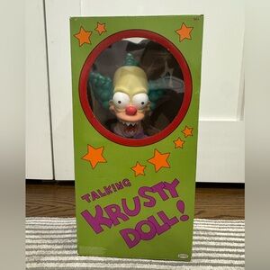 Talking Krusty the Clown Doll Simpsons Jakks Pull String Toy With Box